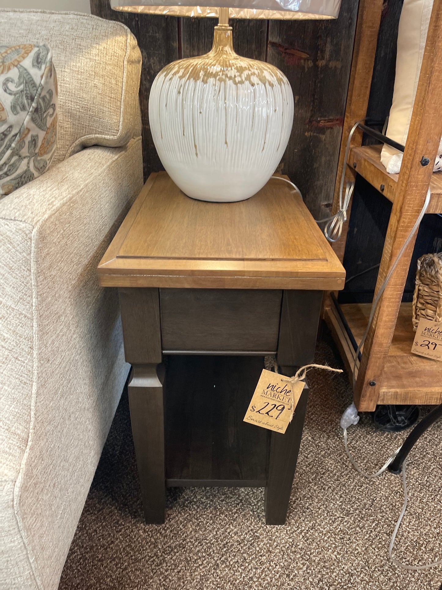 Vista Side Table Hickory/Coal