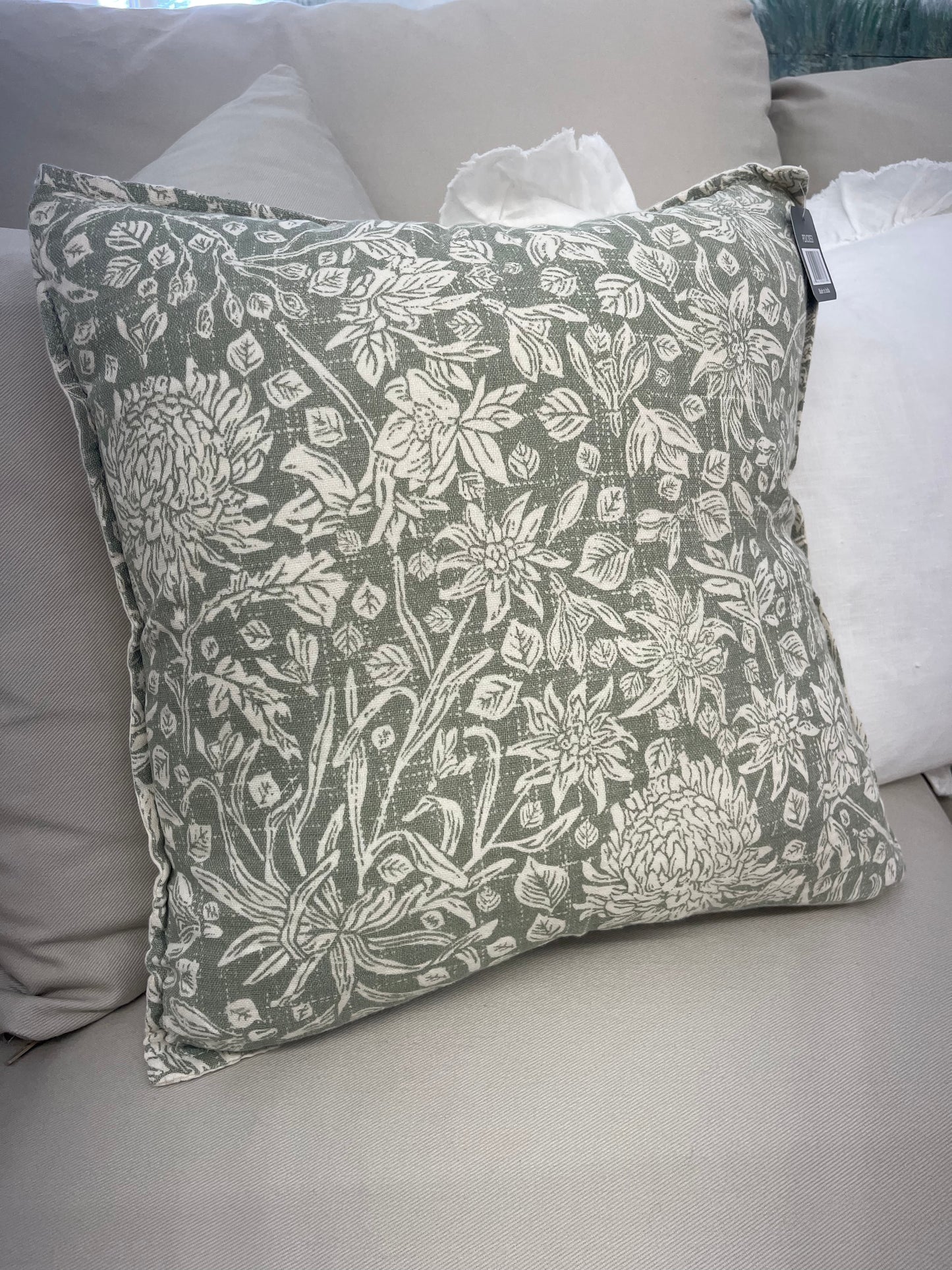 Olive Floral Pillow