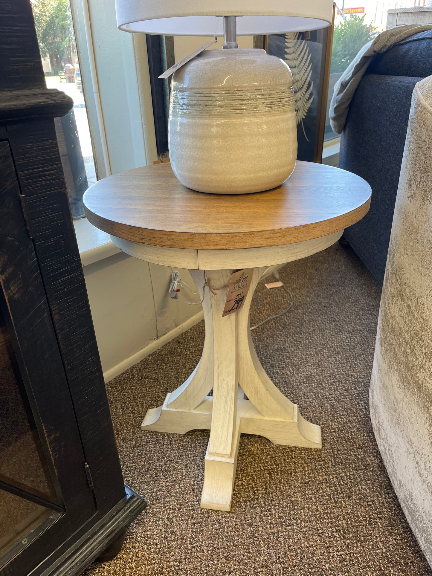 Farmhouse Reimagined Round Chair Side Table