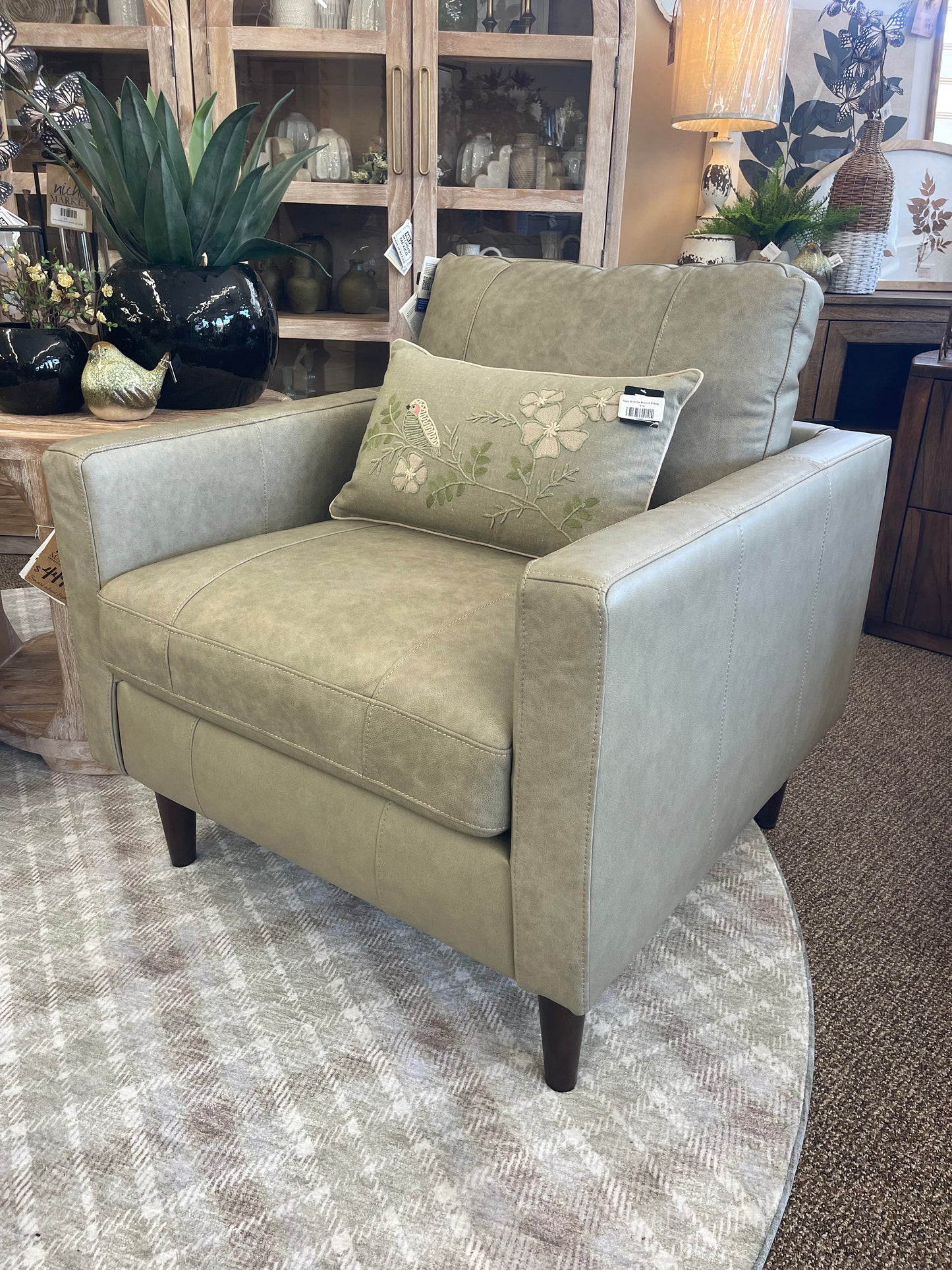 Trafton Grey Leather Chair