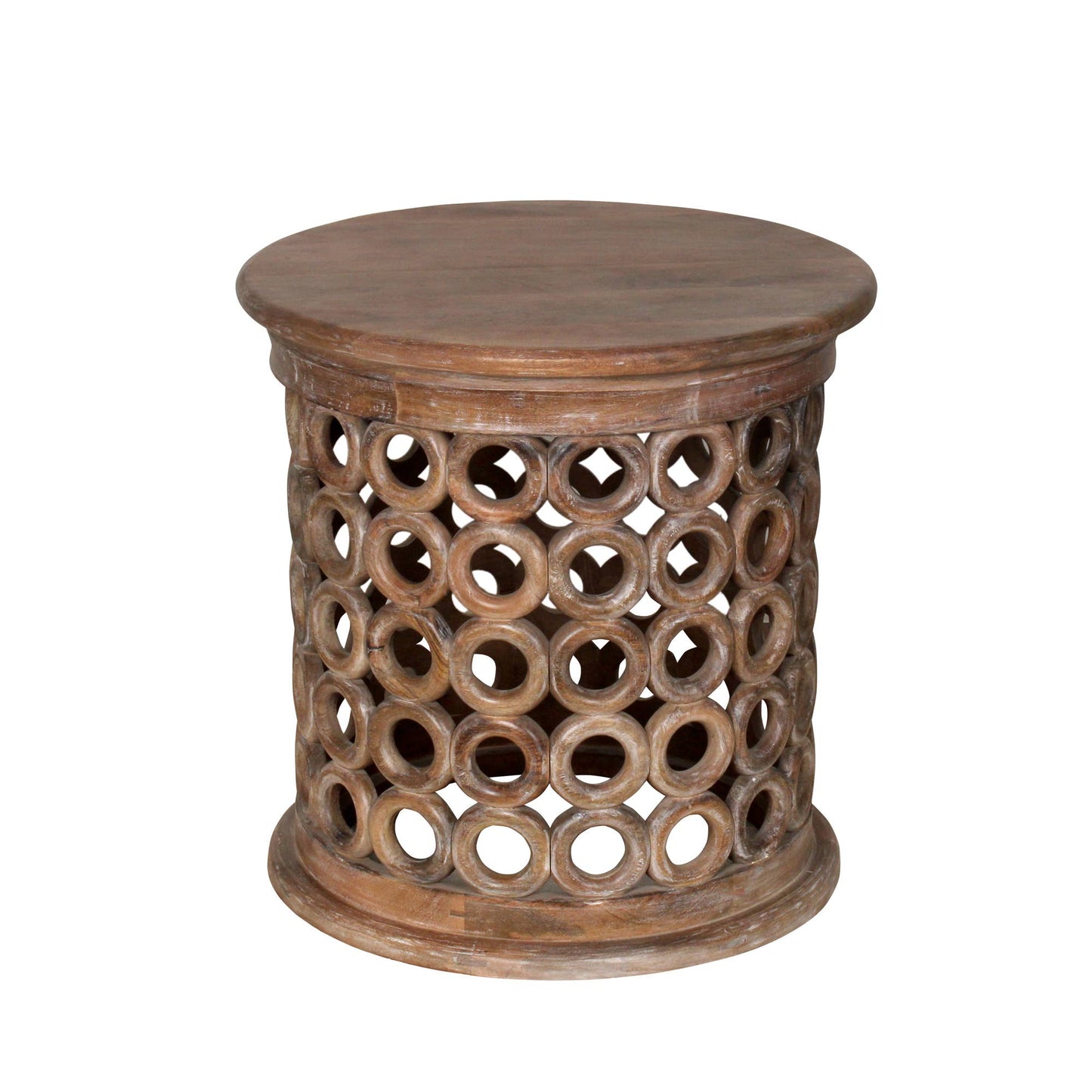 Farmhouse Geometric Wood Handmade Side Table