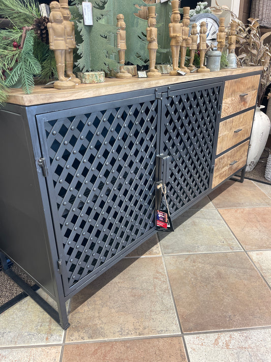 Metal Latticework Credenza
