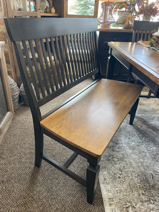 Vista Slatback Bench Hickory/Coal