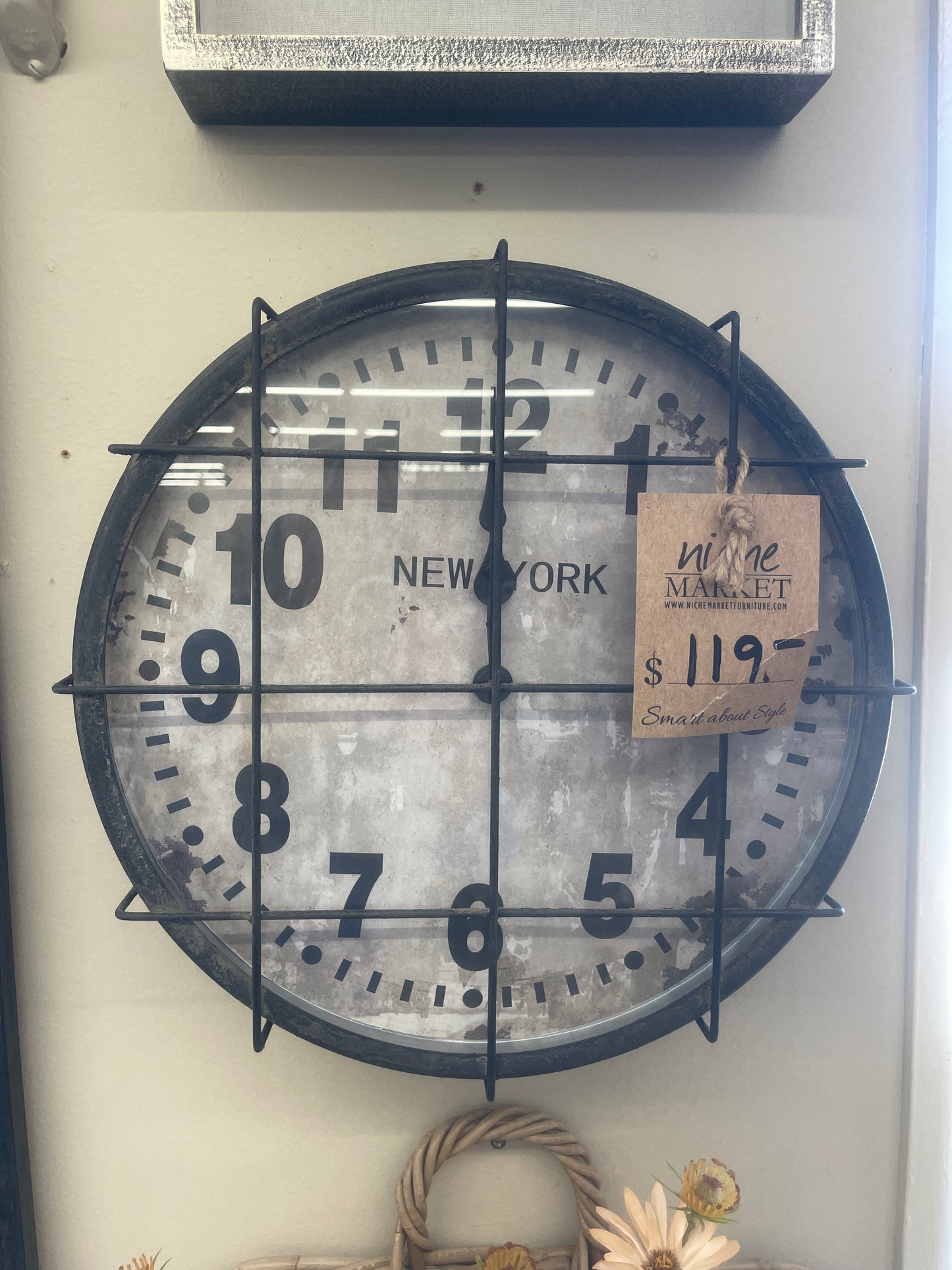metal new york clock