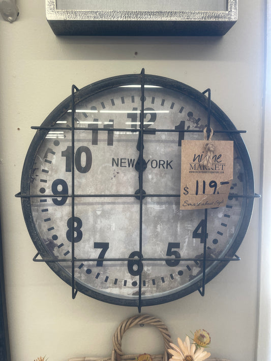 metal new york clock