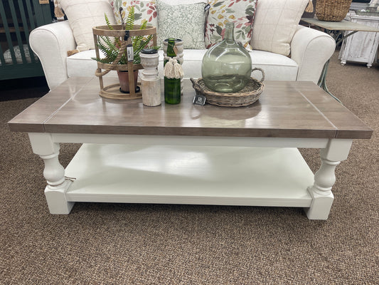 Tuscan Barndoor/Aged Pearl Cocktail Table