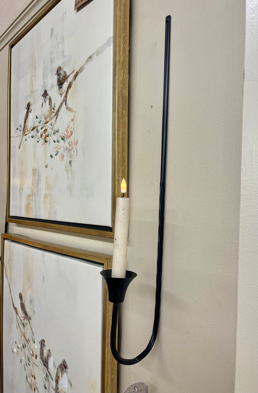 forged taper candle wall sconce
