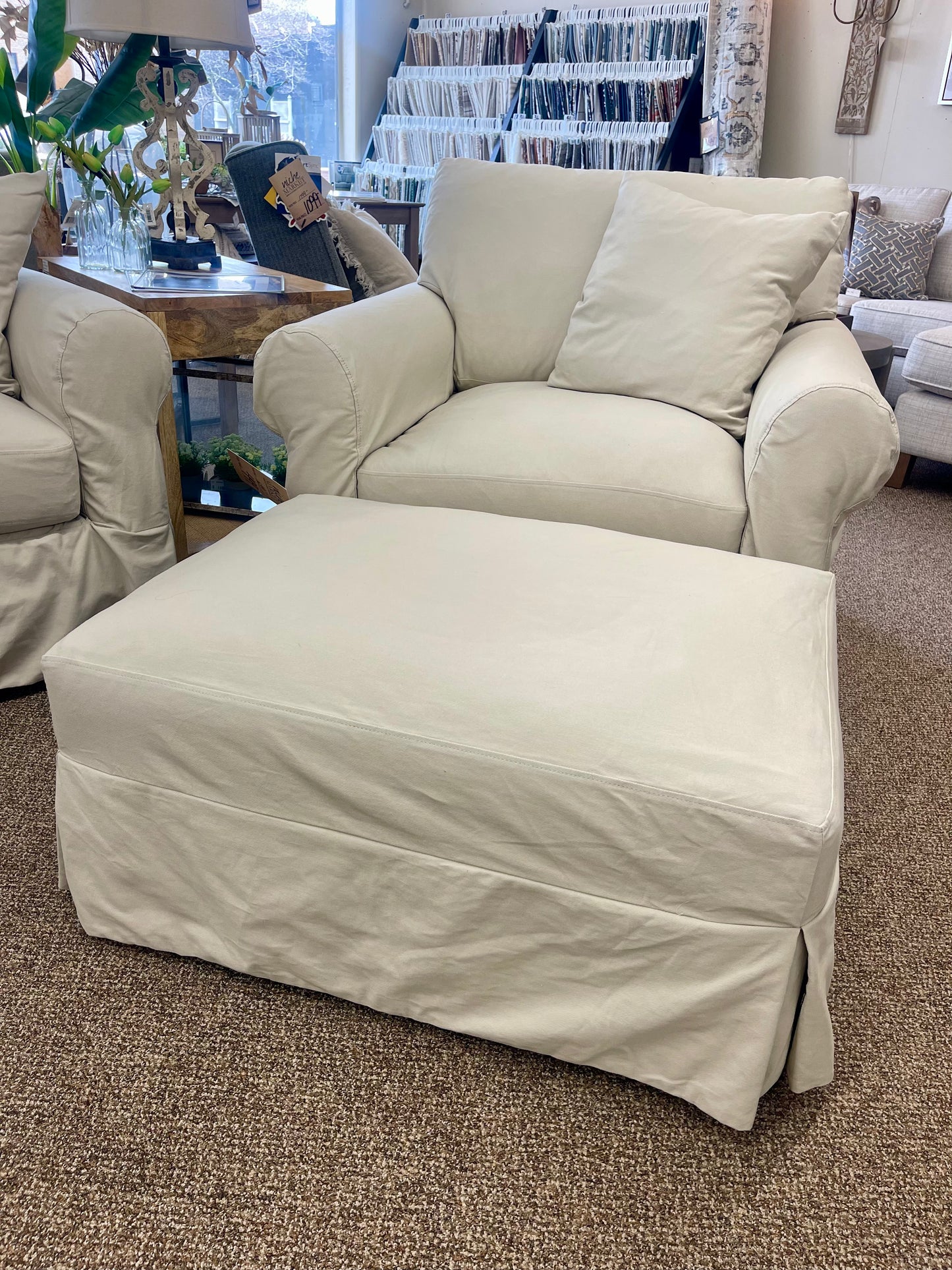 Sutton Sand Slip Cover Chair