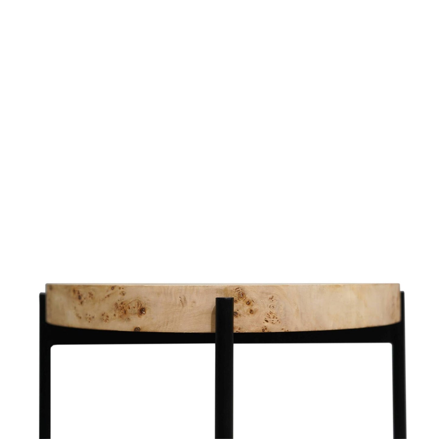 Modern Solid Burl Wood Handmade Round Side Table