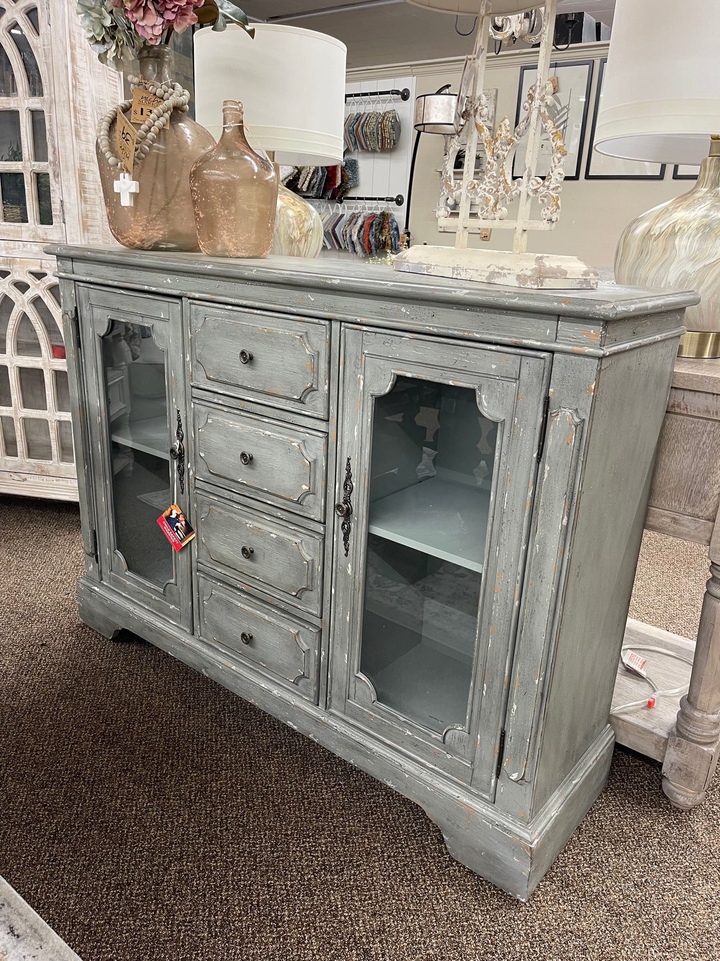 Weston Aged Blue Grey Cabinet