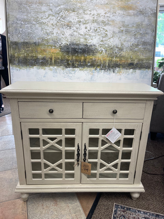 Distressed White Cabinet