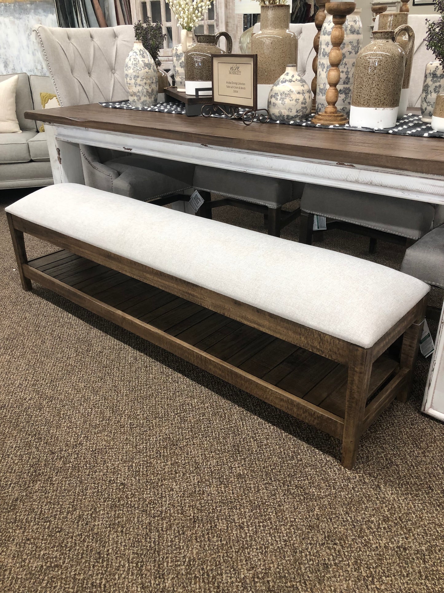 Aruba White Dining Bench