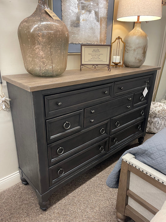 american farmhouse black 9dr dresser